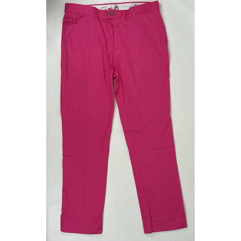 Royal & Awesome Mens Golf Pants Pink Ticket Divot Tool Tee Holder 34x32 Trousers